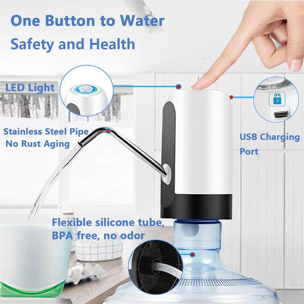 Electric Portable Water Dispenser Pump – USB Rechargeable Bottle Pump for Home, Office & Outdoor Use