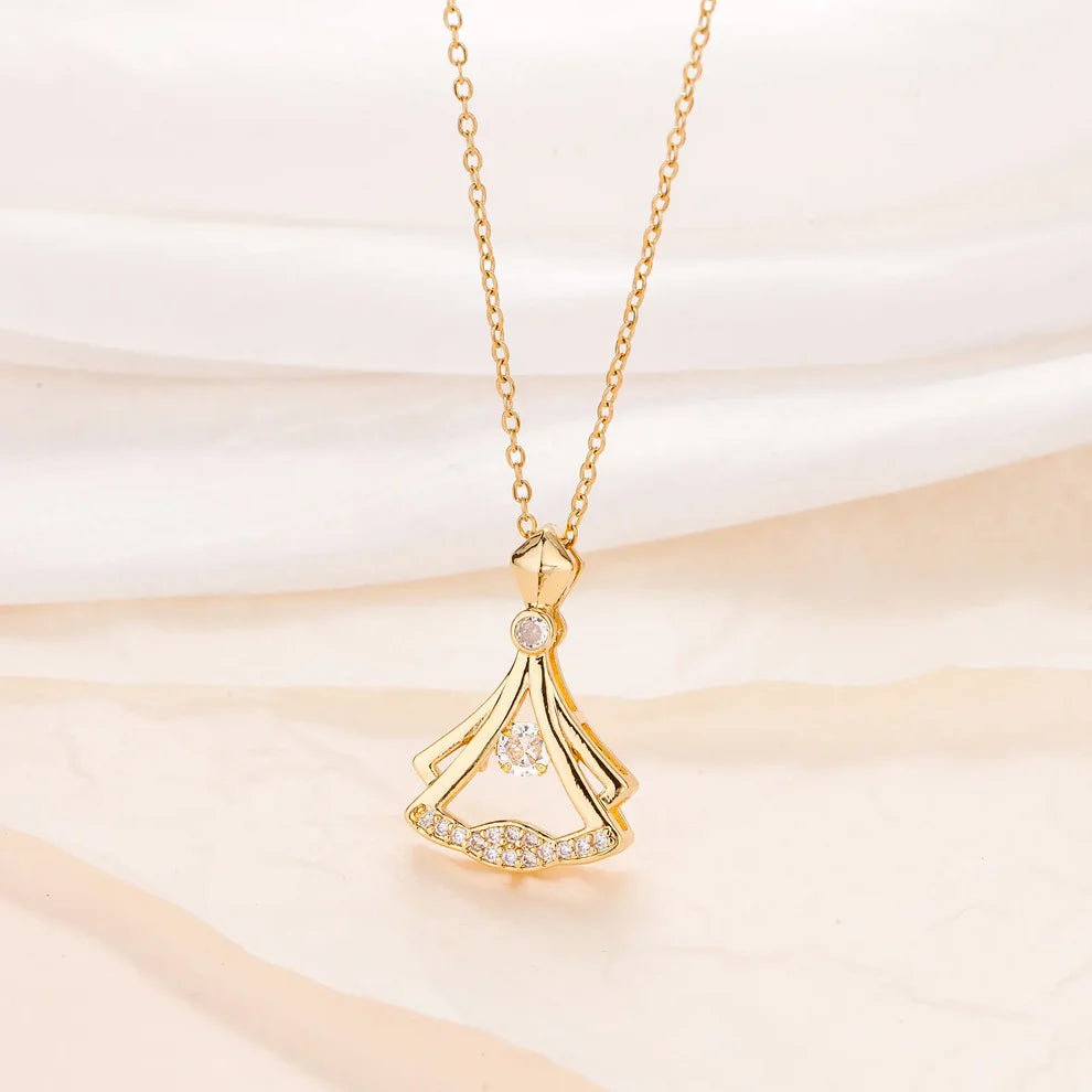Rhinestone Decor Pendant Necklace – Elegant Sparkling Jewelry for Women